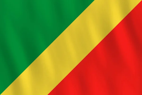 Drapeau Congo Avec Effet Agitation Proportion Officielle — Image vectorielle