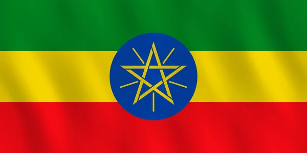 Bandera Etiopía Con Efecto Ondulante Proporción Oficial — Archivo Imágenes Vectoriales