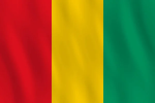 Bandera Guinea Con Efecto Ondulante Proporción Oficial — Vector de stock