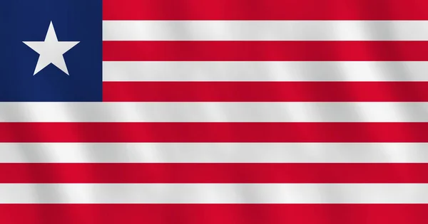 Liberia Flagge Mit Wehender Wirkung Offizieller Anteil — Stockvektor