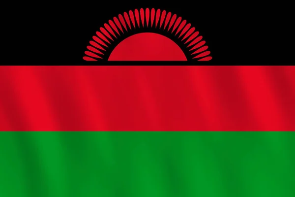 Bandeira Malawi Com Efeito Ondulante Proporção Oficial — Vetor de Stock