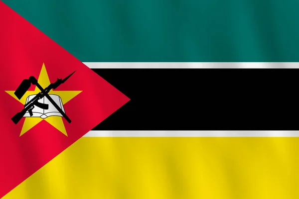 Vlag Van Mozambique Met Wuivende Ingang Officiële Aandeel — Stockvector