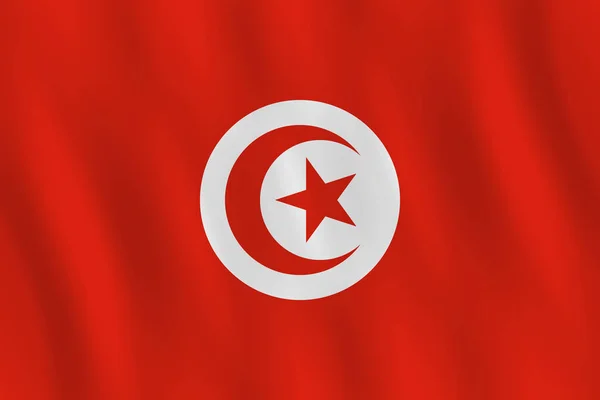 Tunisia Flag Waving Effect Official Proportion — Stock Vector