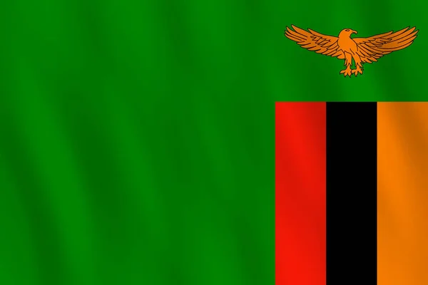 Bandera Zambia Con Efecto Ondulante Proporción Oficial — Vector de stock