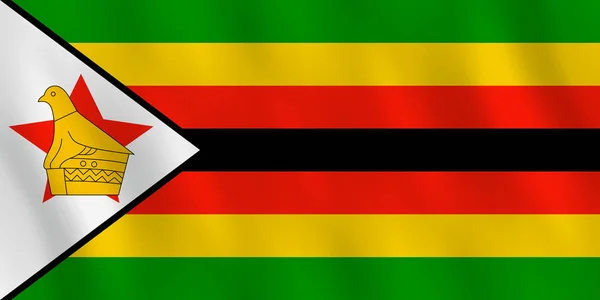 Ζιμπάμπουε Σημαία Κυματίζει Επίδραση Επίσημο Ποσοστό — Διανυσματικό Αρχείο