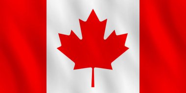 Kanada bayrağı sallayarak etkisi, resmi oran ile.