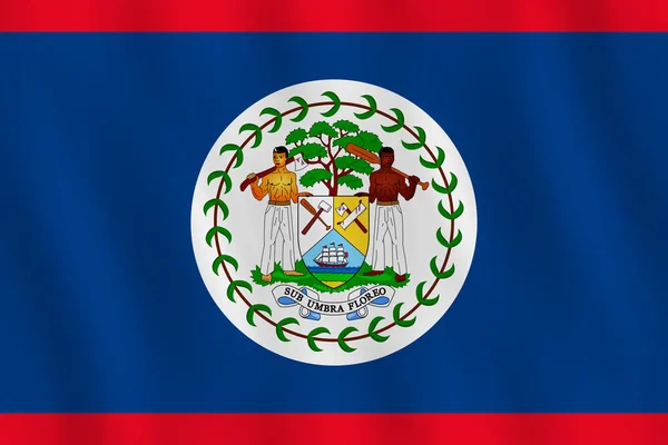 Drapeau Belize Avec Effet Agitation Proportion Officielle — Image vectorielle