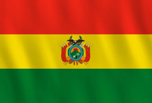 Vlag Van Bolivia Met Wuivende Ingang Officiële Aandeel — Stockvector