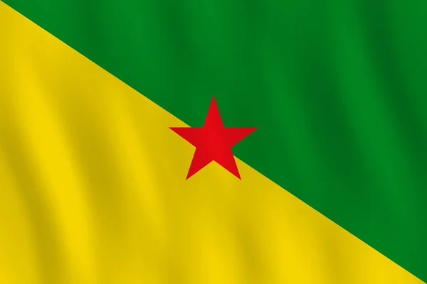 Francouzská Guyana Vlajka Vlající Vliv Oficiální Část — Stockový vektor