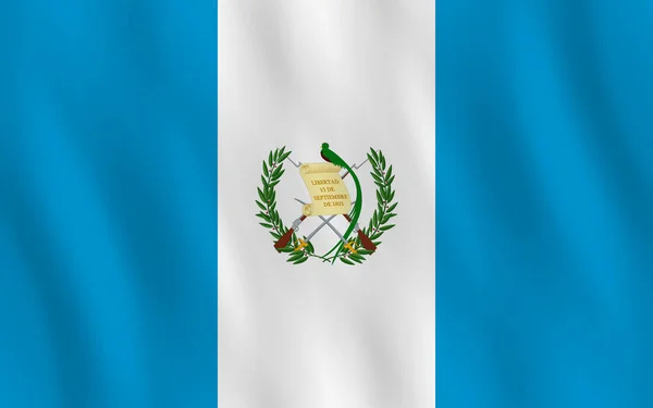 Bandera Guatemala Con Efecto Ondulante Proporción Oficial — Vector de stock