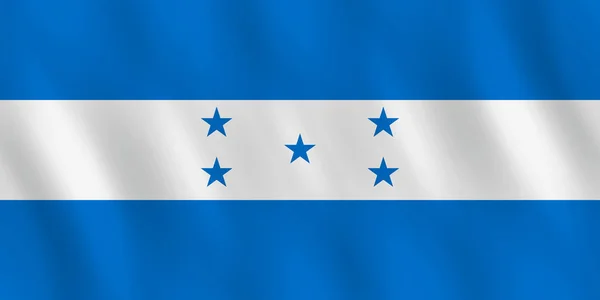 Bandera Honduras Con Efecto Ondulante Proporción Oficial — Vector de stock