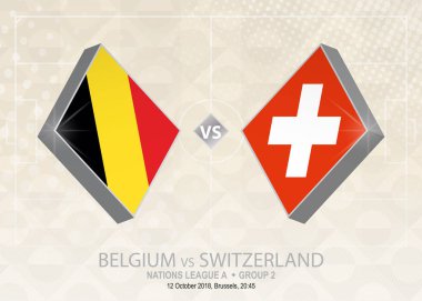Belçika vs İsviçre, Lig A, Grup 2. Europe futbol rekabet bej futbol arka plan üzerinde.