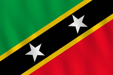 Saint Kitts ve Nevis bayrak sallayarak etkisi, resmi oran ile.