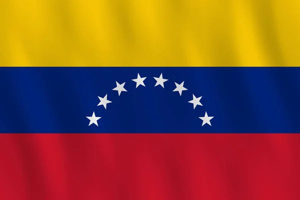 Bandera Venezuela Con Efecto Ondulante Proporción Oficial — Vector de stock