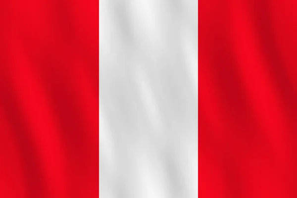 Bandeira Peru Com Efeito Ondulante Proporção Oficial — Vetor de Stock