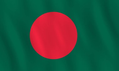 Bangladeş bayrağı sallayarak etkisi, resmi oran ile.