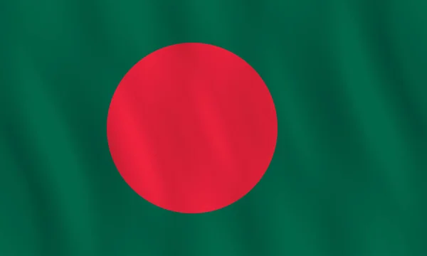 Drapeau Bangladesh Avec Effet Agitation Proportion Officielle — Image vectorielle