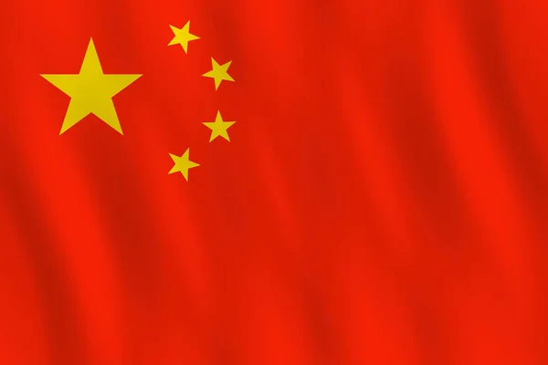 Флаг Китая Эффектом Размахивания Официальная Пропорция — стоковый вектор
