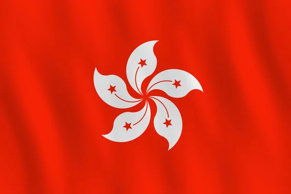 Hong Kong Flag Waving Effect Official Proportion — Stock Vector