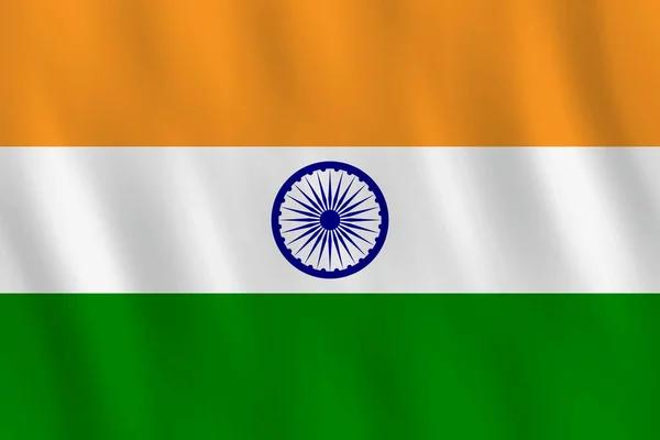 Drapeau Inde Avec Effet Agitation Proportion Officielle — Image vectorielle