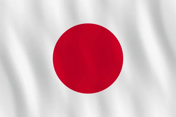 Japanische Flagge Mit Wehender Wirkung Offizieller Anteil — Stockvektor