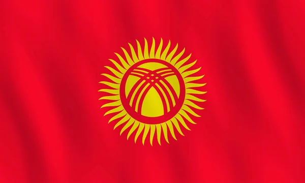 Kyrgyzstan Flagge Mit Schwenkender Wirkung Offizieller Anteil — Stockvektor