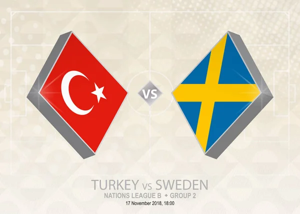 Türkiye Sveç Lig Grup Europe Futbol Rekabet Bej Futbol Arka — Stok Vektör