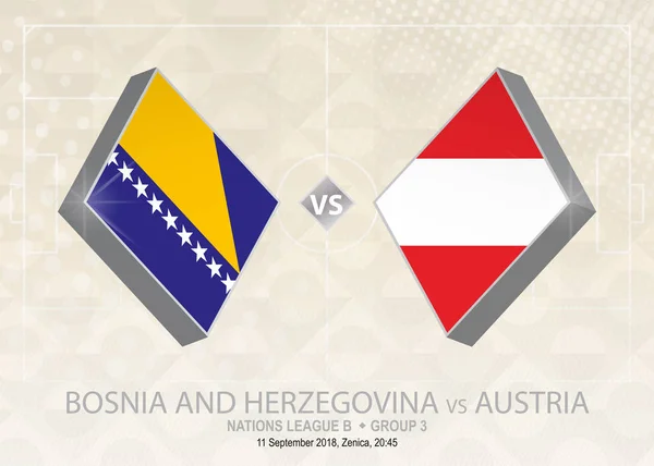 Bosnien Och Hercegovina Österrike League Grupp Europa Fotboll Konkurrens Beige — Stock vektor