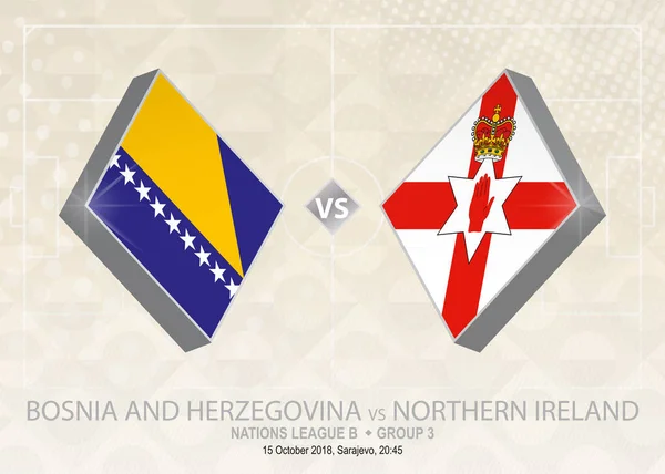 Bosnia Herzegovina Irlanda Del Norte Liga Grupo Competencia Futbolística Europea — Vector de stock