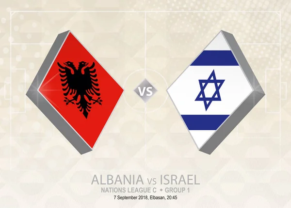 Albania Israel Liga Grupo Competencia Futbolística Europea Sobre Fondo Beige — Vector de stock