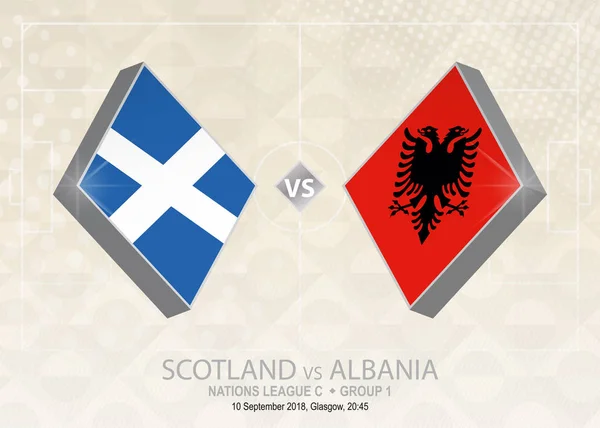 Skócia Albánia Bajnoki Csoport Európai Labdarúgó Verseny Futball Bézs Háttér — Stock Vector