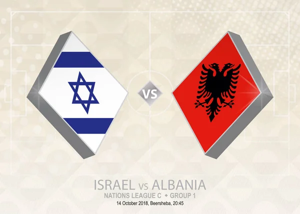 Israel Albania Liga Grupo Competencia Futbolística Europea Sobre Fondo Beige — Vector de stock