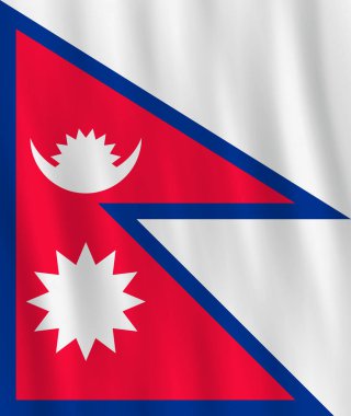 Nepal bayrağı sallayarak etkisi, resmi oran ile.