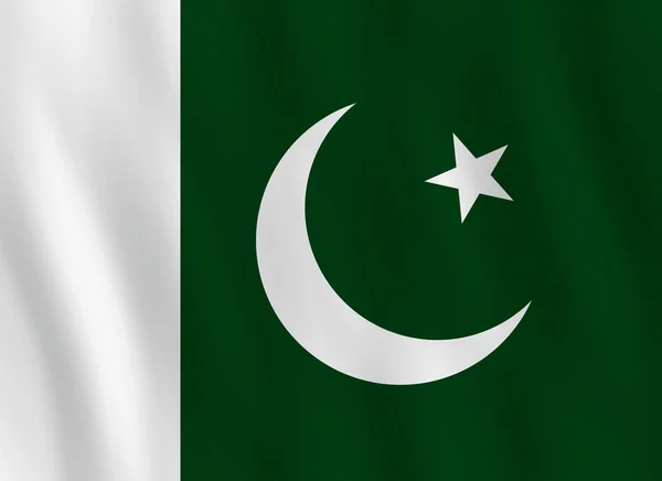 Bandera Pakistán Con Efecto Ondulante Proporción Oficial — Archivo Imágenes Vectoriales