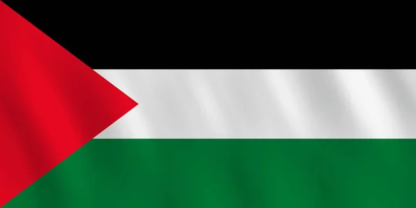 Palestina Vlajka Vlající Vliv Oficiální Část — Stockový vektor