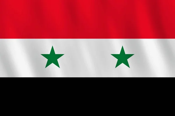 Bandera Siria Con Efecto Ondulante Proporción Oficial — Archivo Imágenes Vectoriales