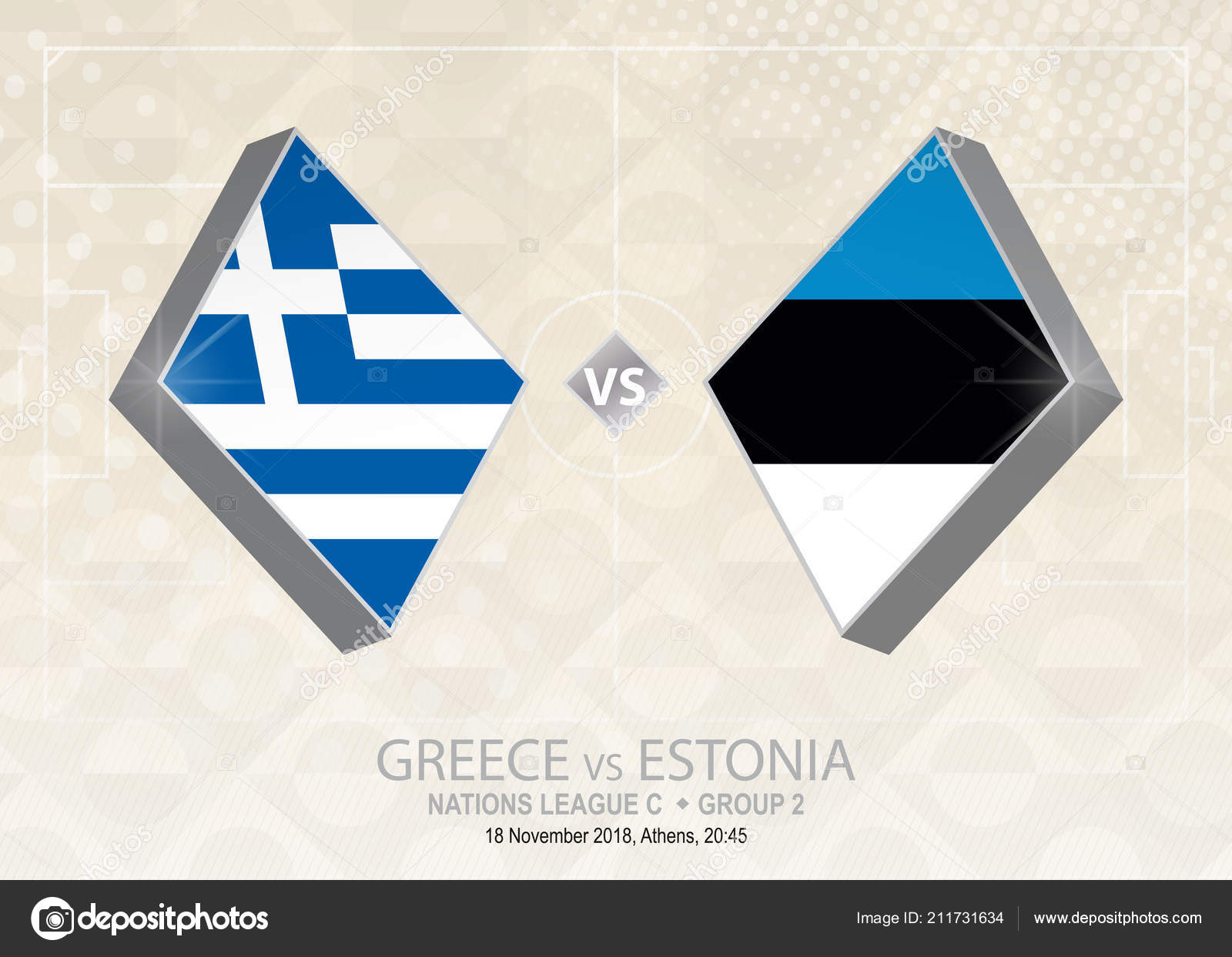 Greece Estonia League Group Europe Football Competition Beige Soccer