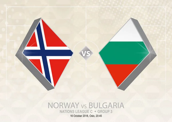 Noruega Bulgaria Liga Grupo Competencia Futbolística Europea Sobre Fondo Beige — Vector de stock