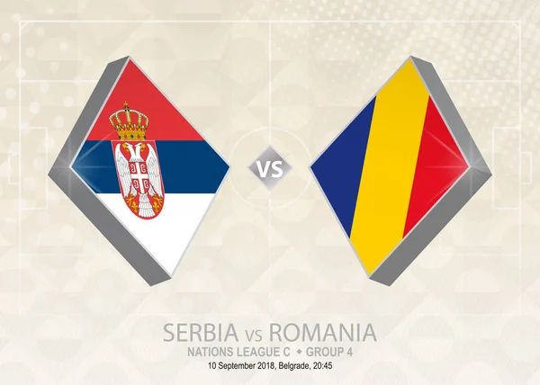 Serbien Rumänien League Grupp Europa Fotboll Konkurrens Beige Fotboll Bakgrund — Stock vektor