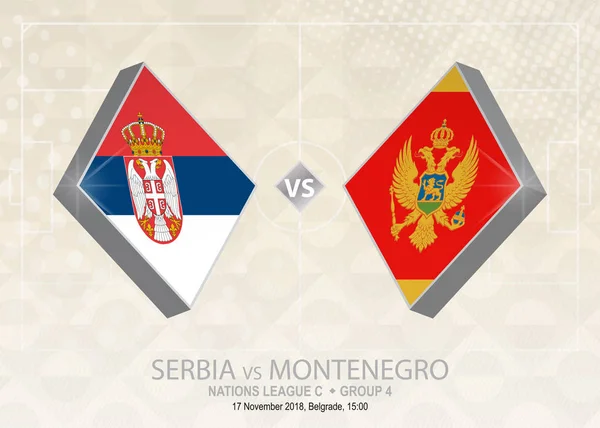 Serbia Montenegro Liga Grupo Competencia Futbolística Europea Sobre Fondo Beige — Vector de stock