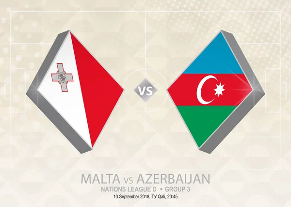 Malta Azerbaiyán Liga Grupo Competencia Futbolística Europea Sobre Fondo Beige — Vector de stock