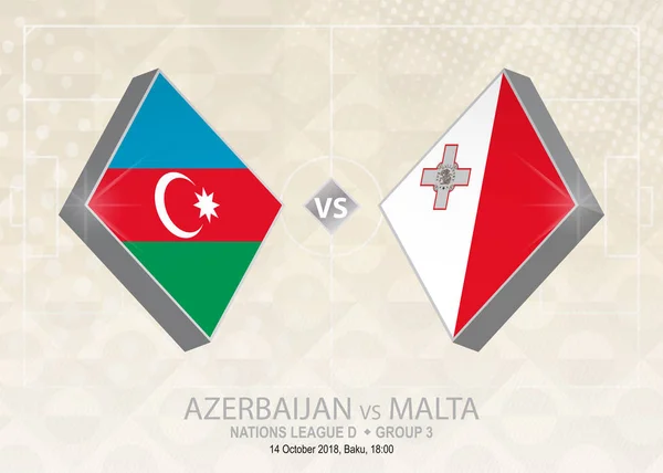 Azerbaiyán Malta Liga Grupo Competencia Futbolística Europea Sobre Fondo Beige — Vector de stock