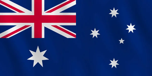 Australia Flag Waving Effect Official Proportion — Stock Vector