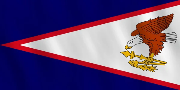 Bandera Samoa Americana Con Efecto Ondulante Proporción Oficial — Archivo Imágenes Vectoriales