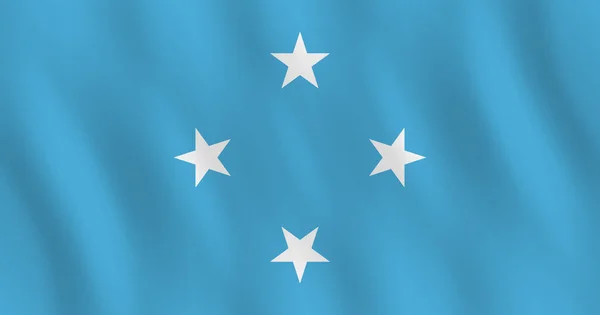 Bandiera Micronesia Con Effetto Sventolante Proporzione Ufficiale — Vettoriale Stock