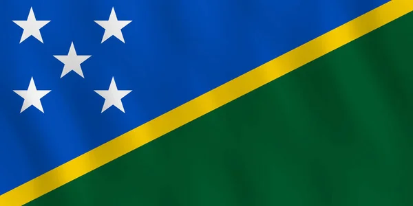 Bandiera Delle Isole Salomone Con Effetto Sventolante Proporzione Ufficiale — Vettoriale Stock