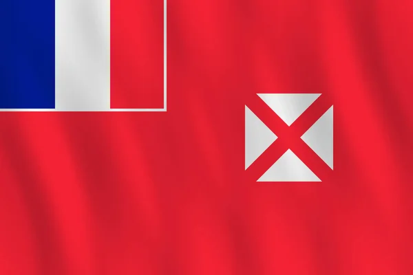 Bandeira Wallis Futuna Com Efeito Ondulante Proporção Oficial — Vetor de Stock