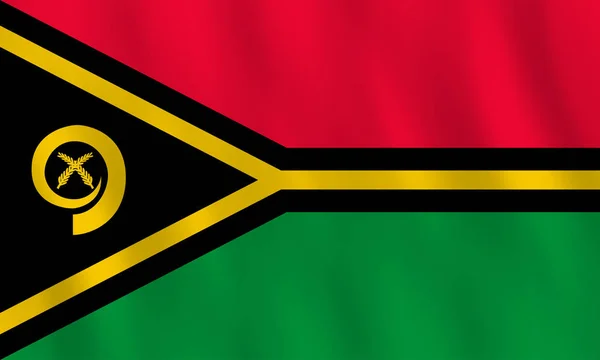 Bandiera Vanuatu Con Effetto Sventolante Proporzione Ufficiale — Vettoriale Stock