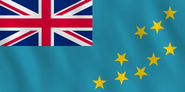 Bandera Tuvalu Con Efecto Ondulante Proporción Oficial — Archivo Imágenes Vectoriales