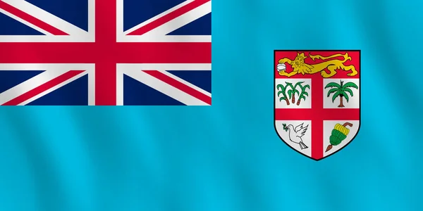 Vlag Van Fiji Met Wuivende Ingang Officiële Aandeel — Stockvector